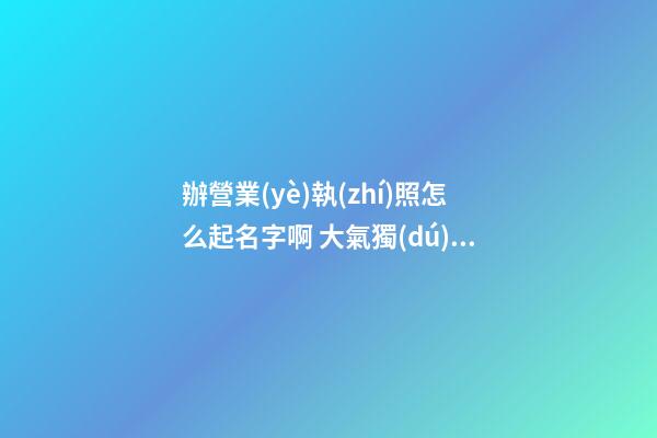 辦營業(yè)執(zhí)照怎么起名字啊 大氣獨(dú)特店鋪取名推薦-名學(xué)網(wǎng)-第1張-店鋪起名-玄機(jī)派